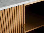 Finnley Rural Buffet Sideboard Marble Top Media TV Cabinet Wood Entryways Storage Cabinet