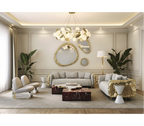 Luxury Sculptural Coffee Table Black & White High-Gloss Marble Finish
