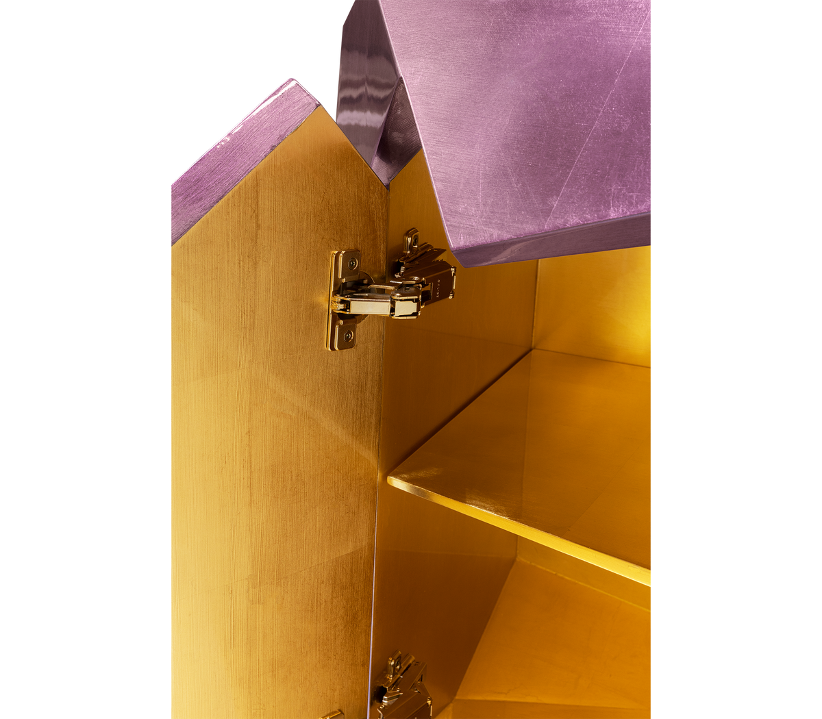 Luxury Diamond-Inspired Sideboard Cabinet with Black Gold Finish & Hidden Storage