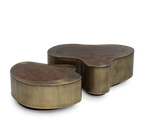 Luxury Hammered Brass Coffee Table with Wave Sculptural Design & Artisan Craftsmanship Center Tea Table