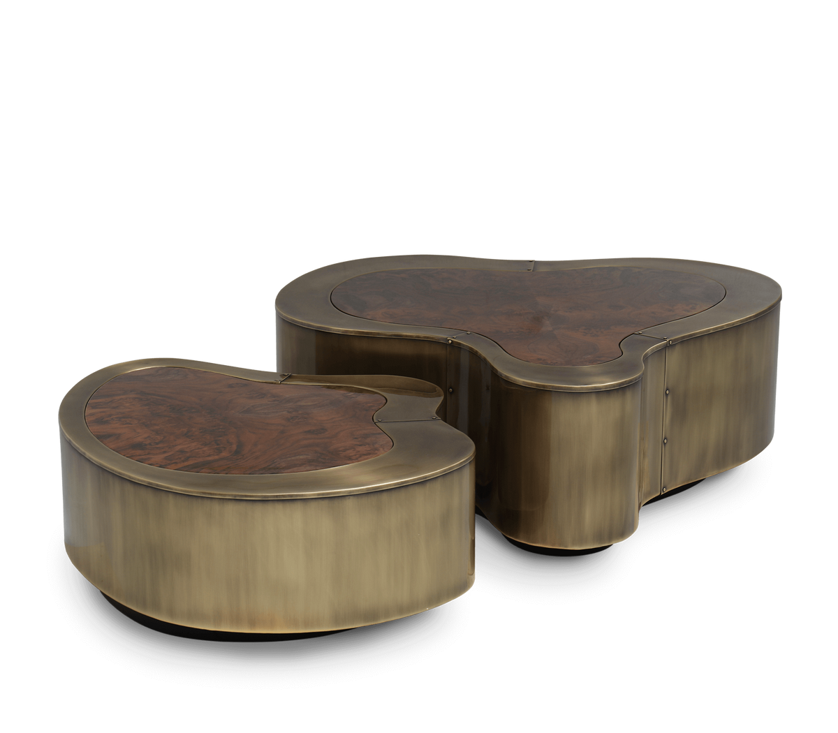 Luxury Hammered Brass Coffee Table with Wave Sculptural Design & Artisan Craftsmanship Center Tea Table