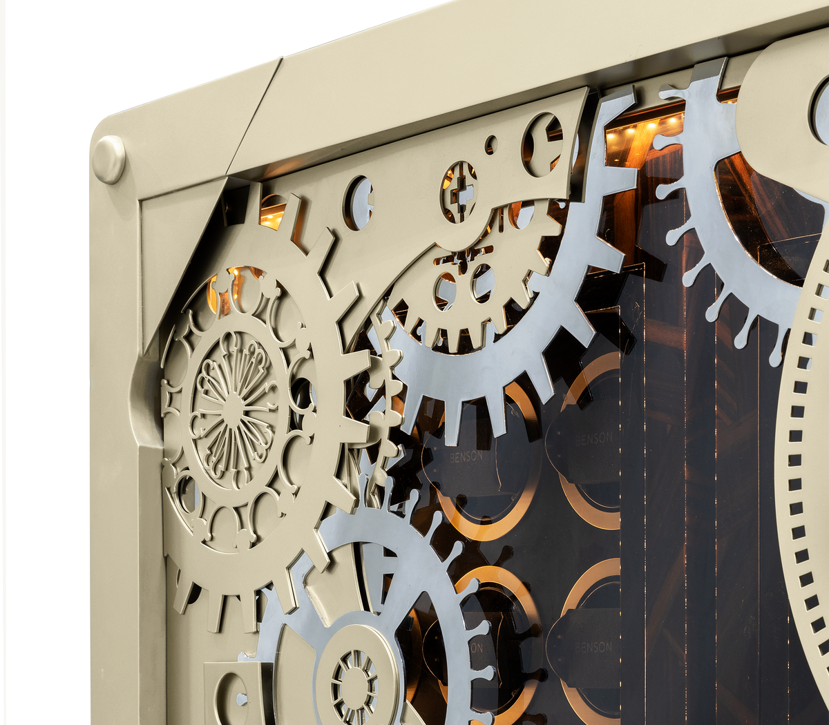 Luxury Baron Safe with Electric Opening System, Gold-Plated Brass & Walnut Root Interior