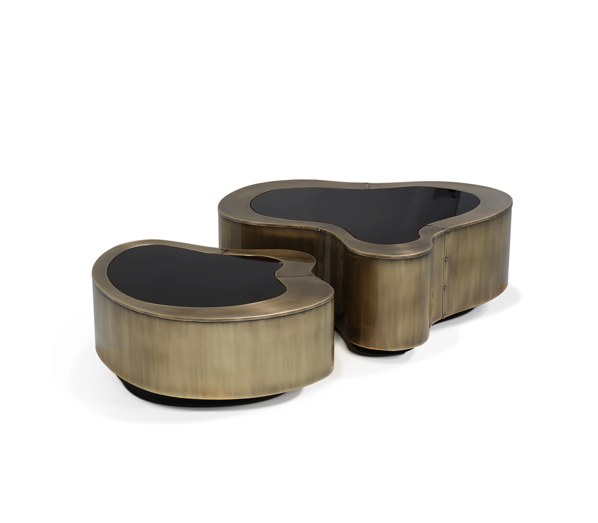 Luxury Hammered Brass Coffee Table with Wave Sculptural Design & Artisan Craftsmanship Center Tea Table