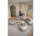 Luxury Calacatta Marble Coffee Table with Black Sculptural Base & Modern Design Center Tea Table