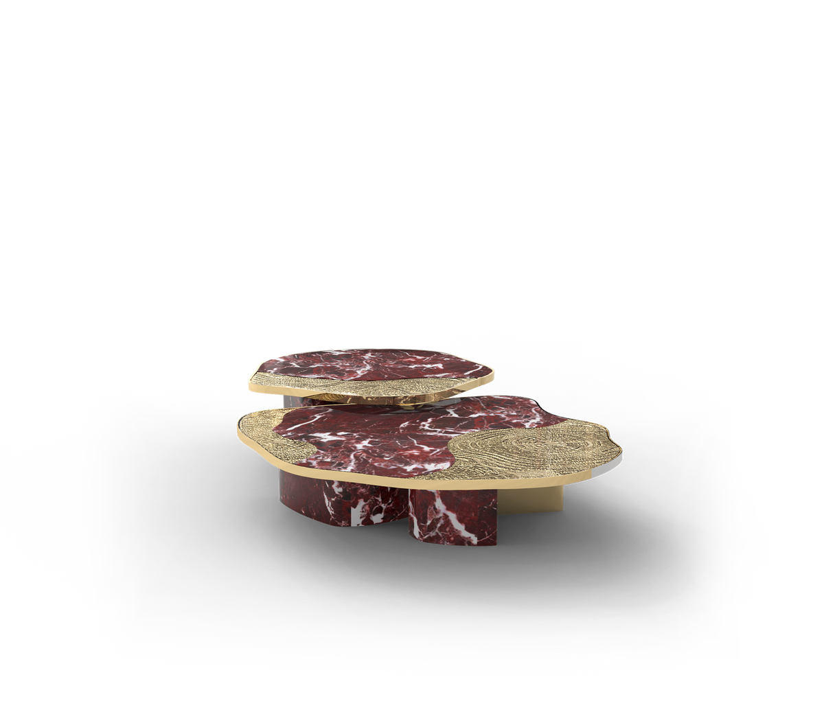 Luxury Calacatta Marble Coffee Table with Black Sculptural Base & Modern Design Center Tea Table
