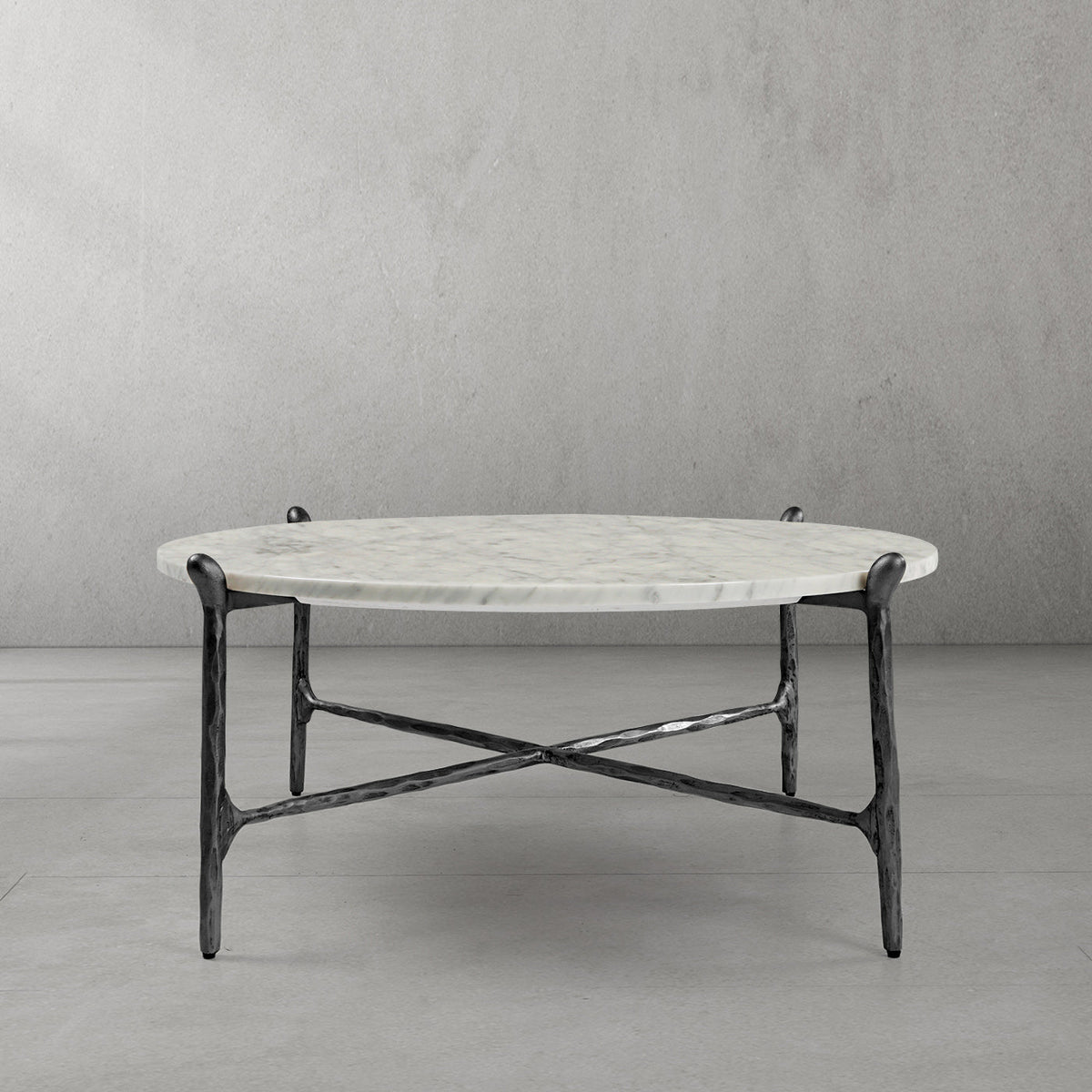 Thaddeus Metal Round Horn Marble Coffee Table & Side Table Hand-Forged Living Sofa Center Tea Table End Tables
