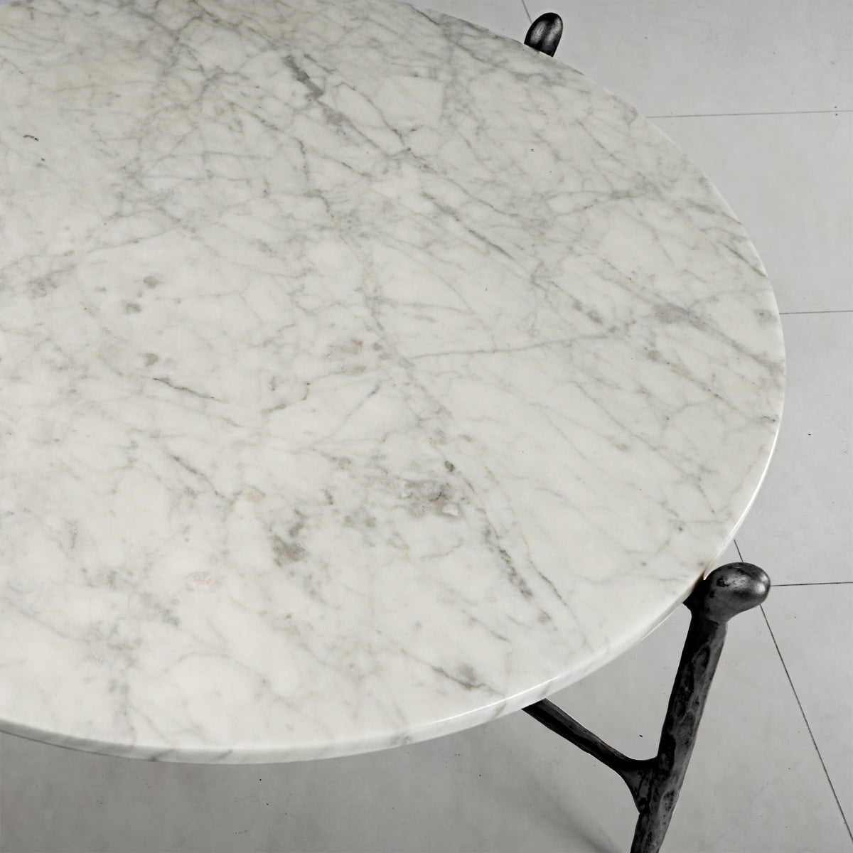 Thaddeus Metal Round Horn Marble Coffee Table & Side Table Hand-Forged Living Sofa Center Tea Table End Tables