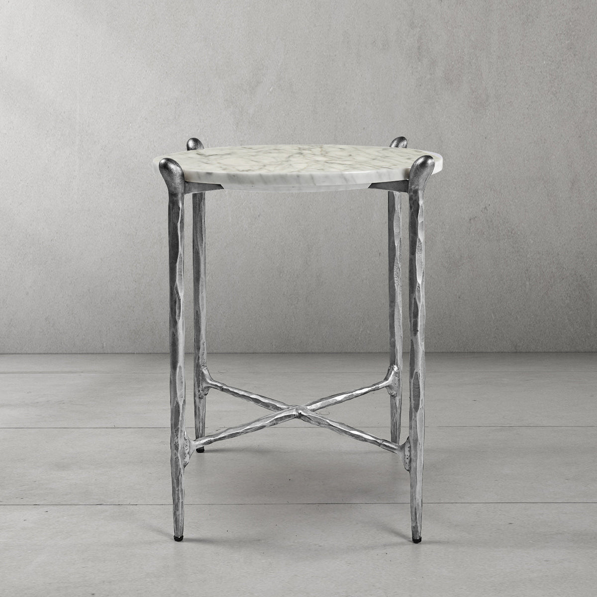 Thaddeus Metal Round Horn Marble Coffee Table & Side Table Hand-Forged Living Sofa Center Tea Table End Tables
