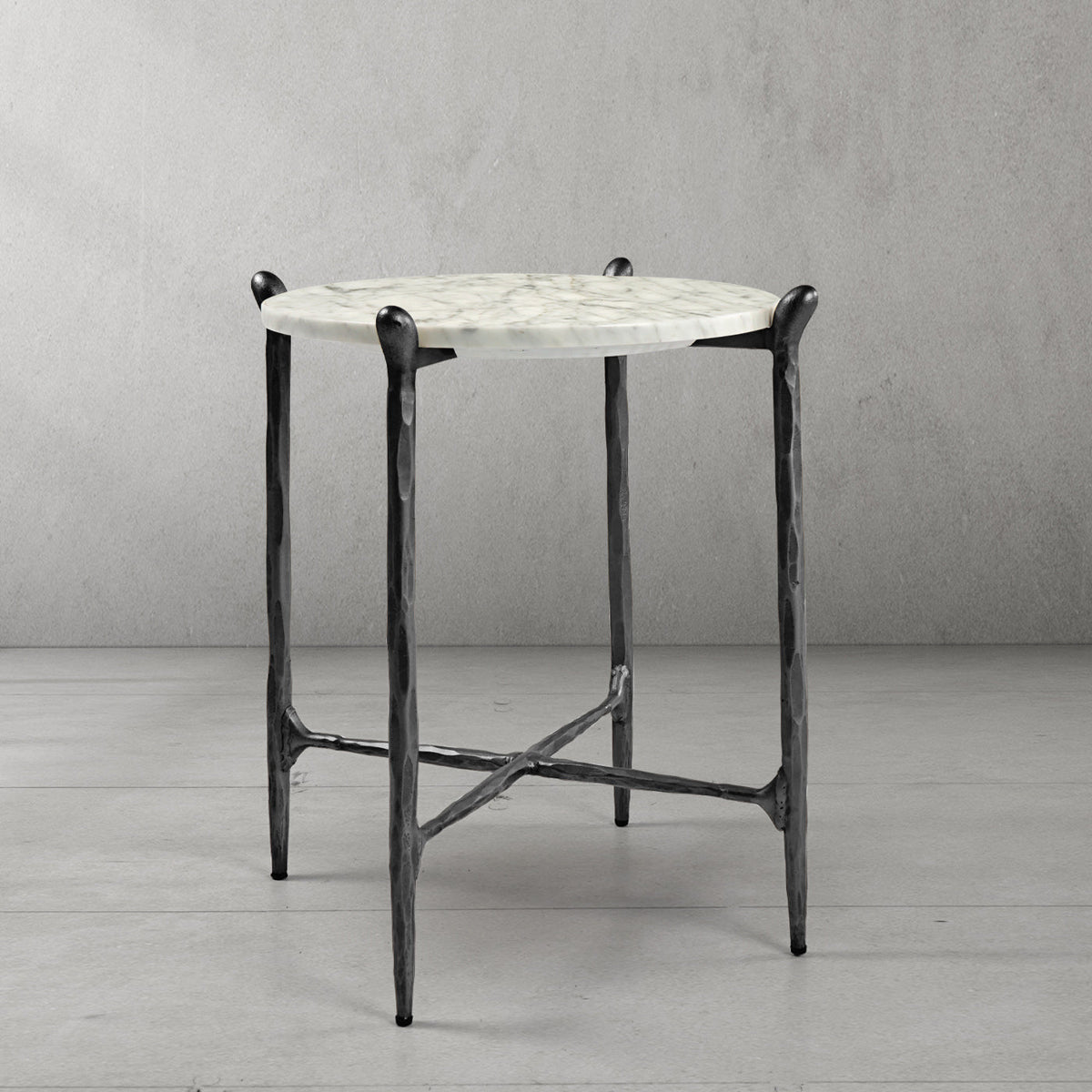 Thaddeus Metal Round Horn Marble Coffee Table & Side Table Hand-Forged Living Sofa Center Tea Table End Tables