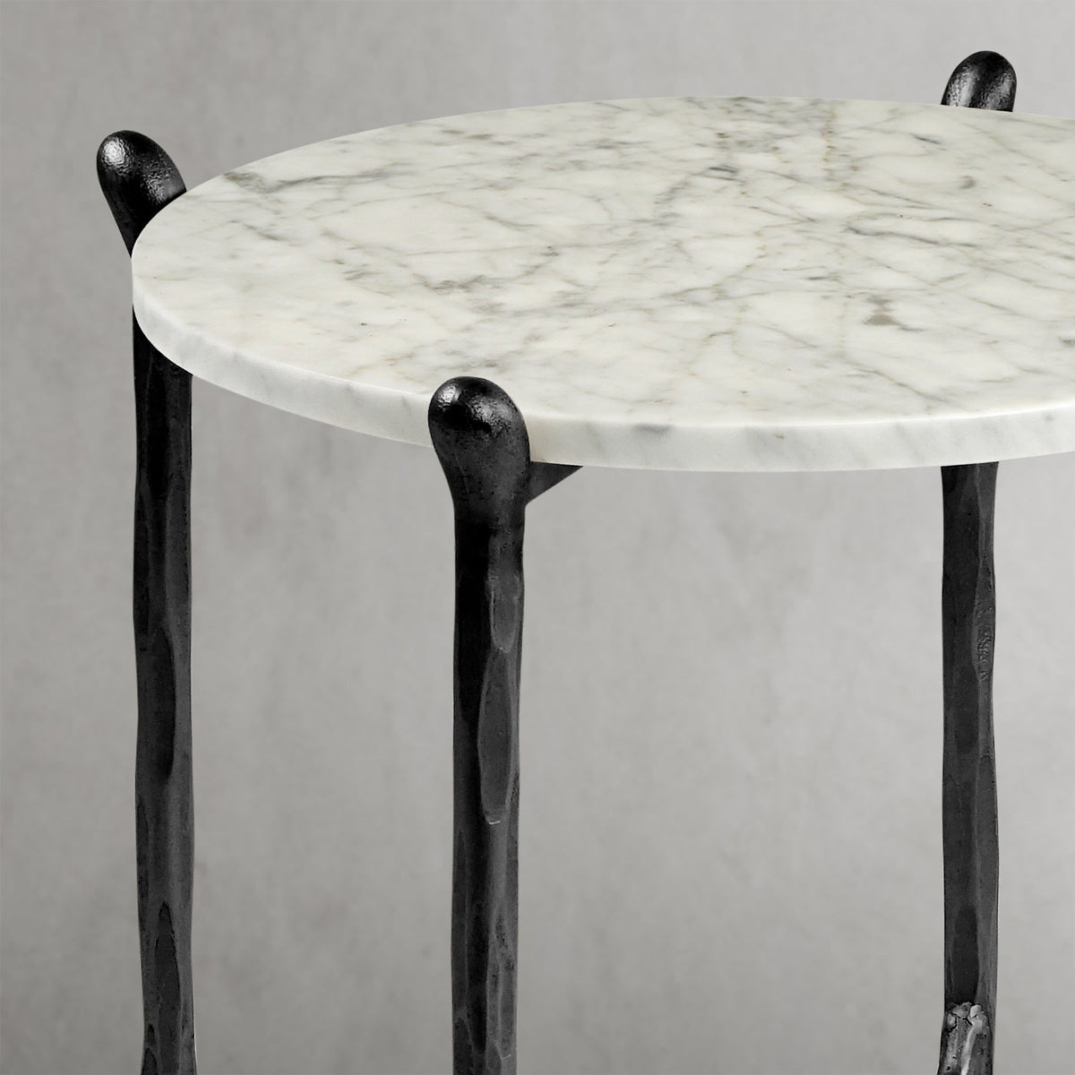 Thaddeus Metal Round Horn Marble Coffee Table & Side Table Hand-Forged Living Sofa Center Tea Table End Tables