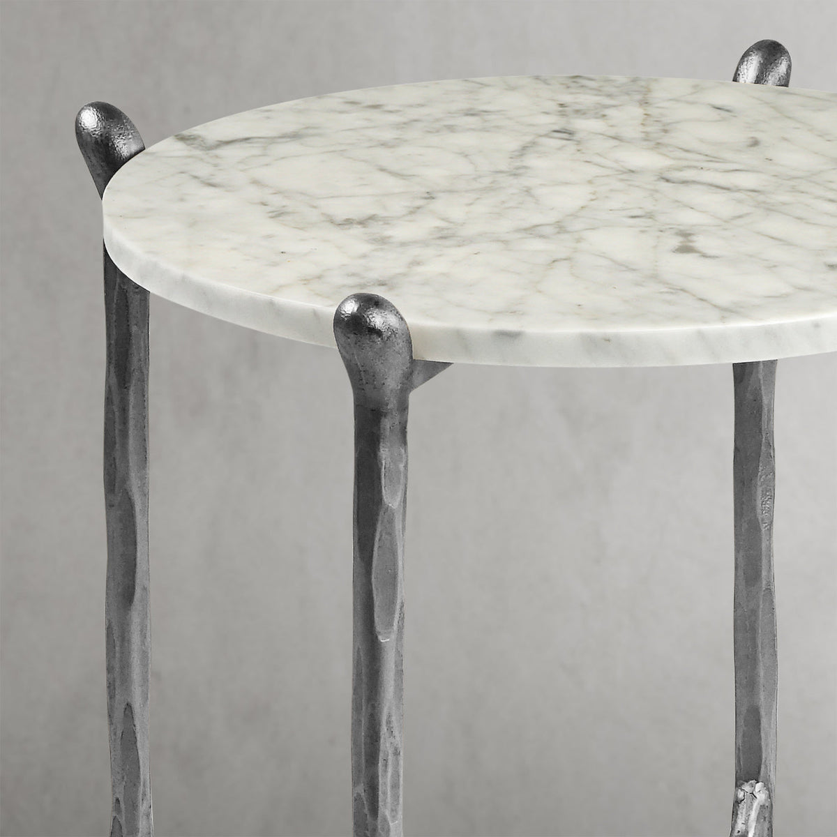 Thaddeus Metal Round Horn Marble Coffee Table & Side Table Hand-Forged Living Sofa Center Tea Table End Tables
