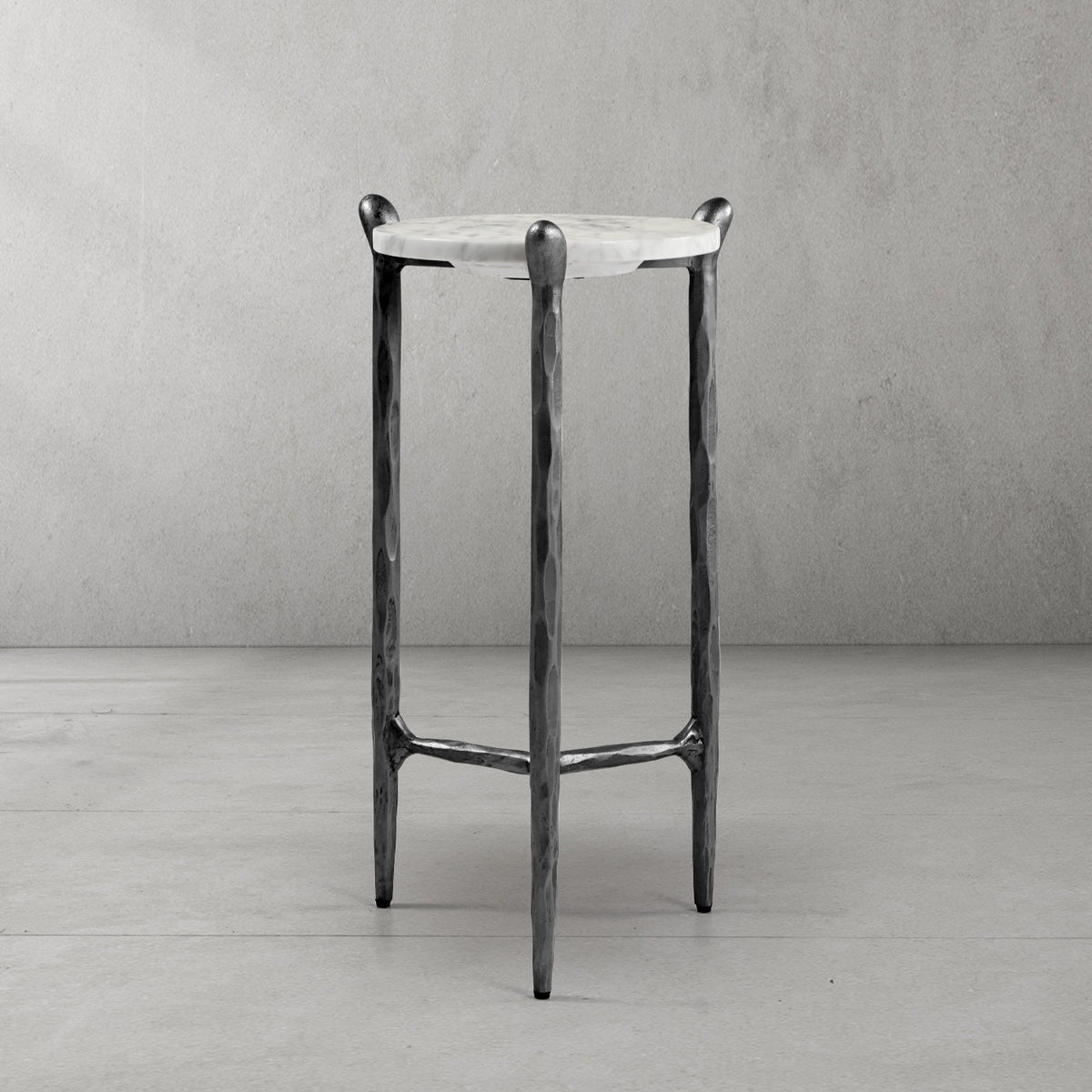 Thaddeus Metal Round Horn Marble Coffee Table & Side Table Hand-Forged Living Sofa Center Tea Table End Tables