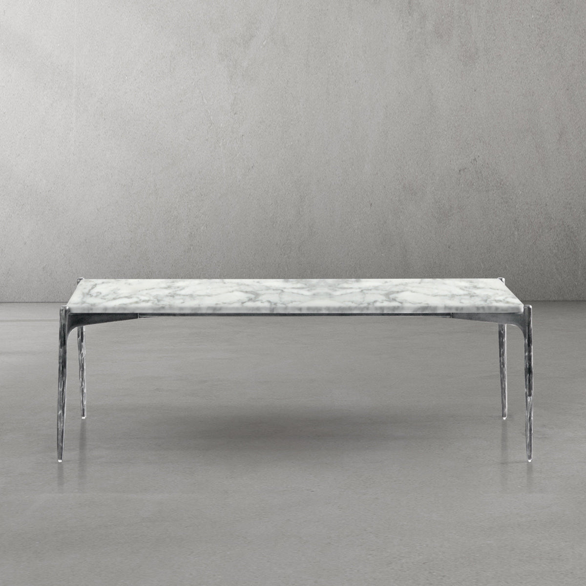 Thaddeus Metal Rectangle Horn Marble Coffee Table Hand-Forged Living Sofa Center Tea Tablefee Table