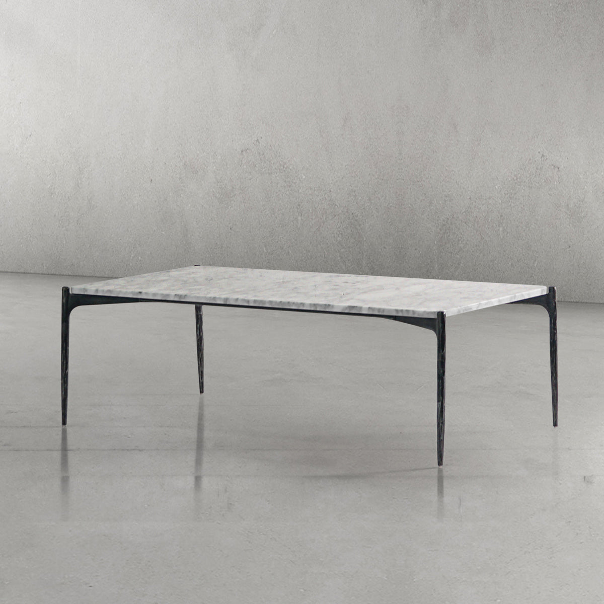 Thaddeus Metal Rectangle Horn Marble Coffee Table Hand-Forged Living Sofa Center Tea Tablefee Table