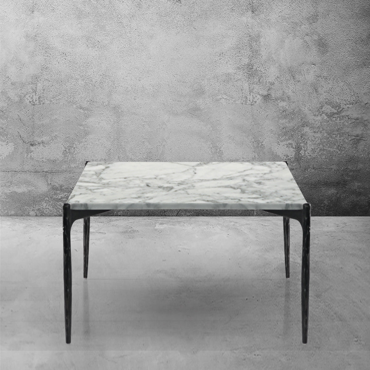 Thaddeus Metal Rectangle Horn Marble Coffee Table Hand-Forged Living Sofa Center Tea Tablefee Table