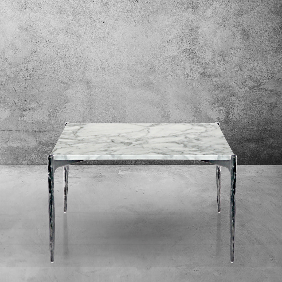 Thaddeus Metal Rectangle Horn Marble Coffee Table Hand-Forged Living Sofa Center Tea Tablefee Table