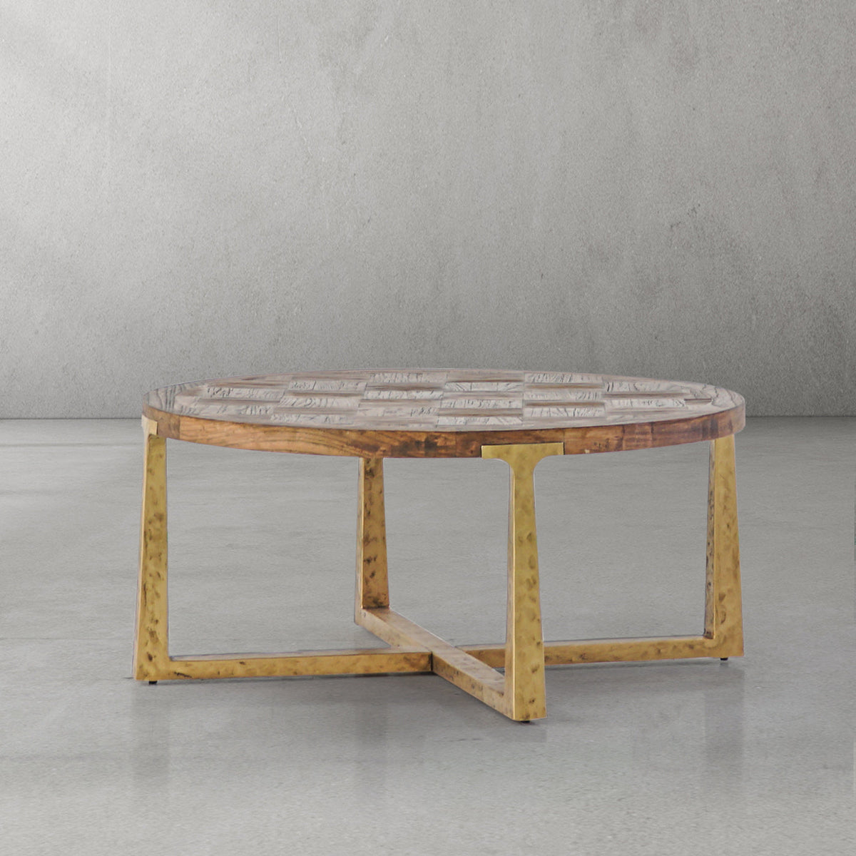 Tadeusz Round Elm Wood Tea Table