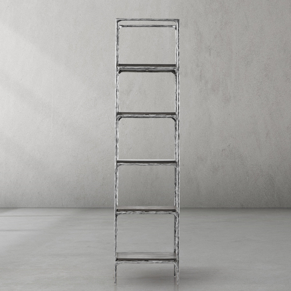 Thaddeus Metal Wooden Shelving Hand-Forged Shelving Units Storage Shelves