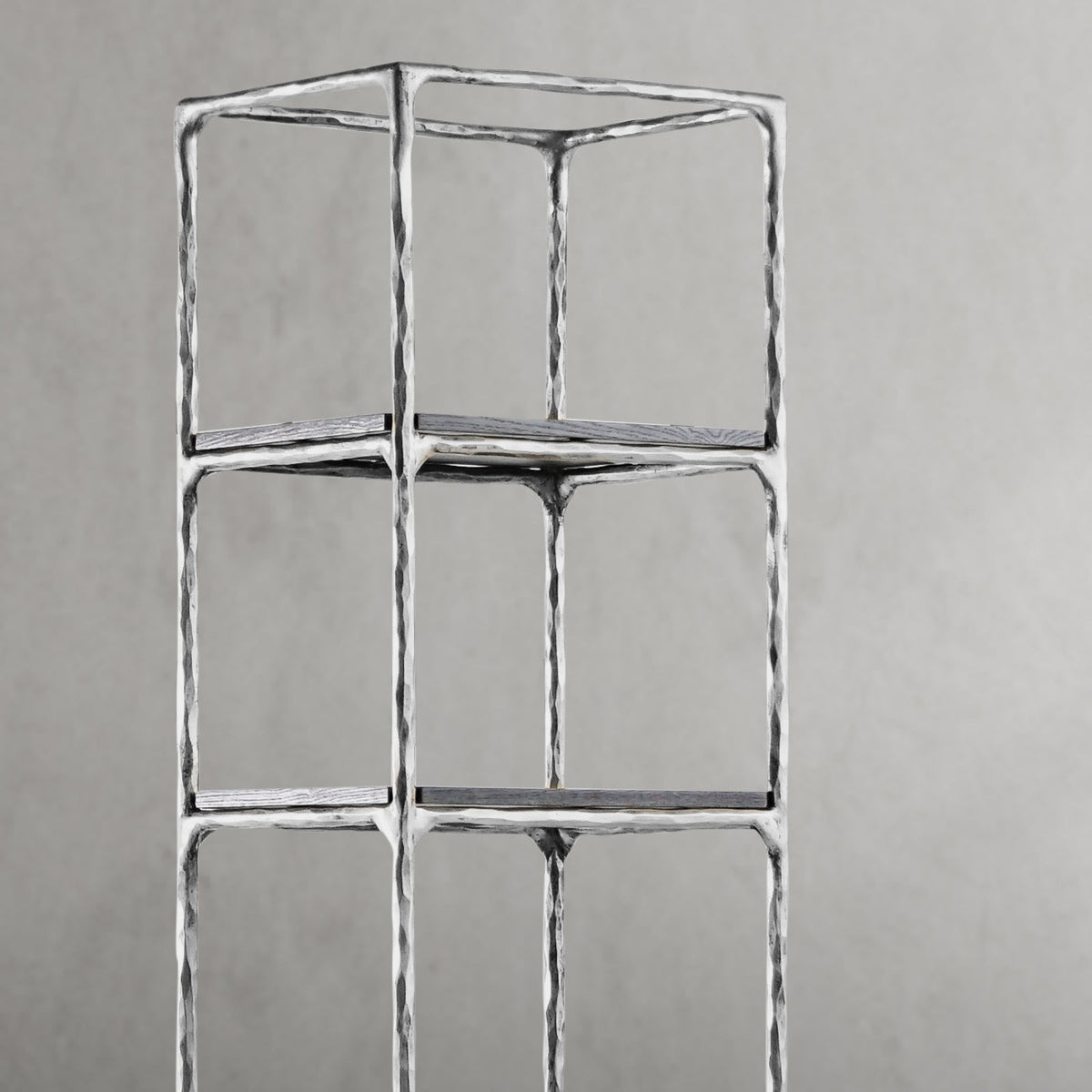 Thaddeus Metal Wooden Shelving Hand-Forged Shelving Units Storage Shelves