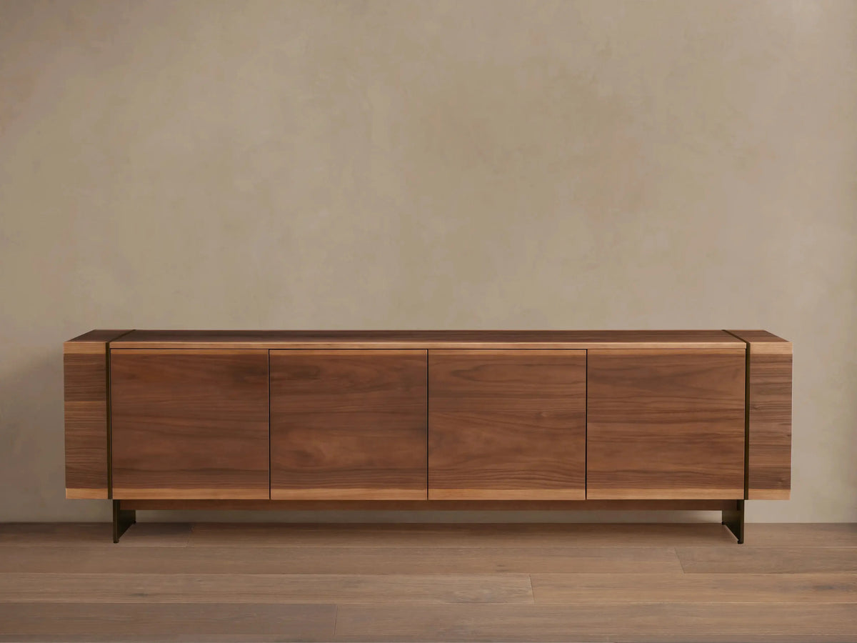 Mihaela Oak Mediakonsole, Unterhaltungsmöbel aus Holz, Schrank, Retro-TV-Ständer