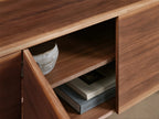 Mihaela Oak Mediakonsole, Unterhaltungsmöbel aus Holz, Schrank, Retro-TV-Ständer