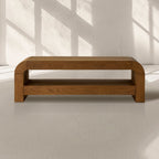 Pierre Wood Coffee Table Sofa Center Tea Table in Oak Veneer with Mid-Century Modern Style
