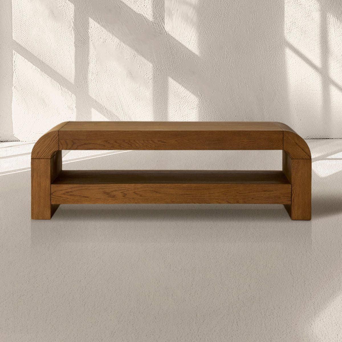 Pierre Wood Coffee Table Sofa Center Tea Table in Oak Veneer with Mid-Century Modern Style