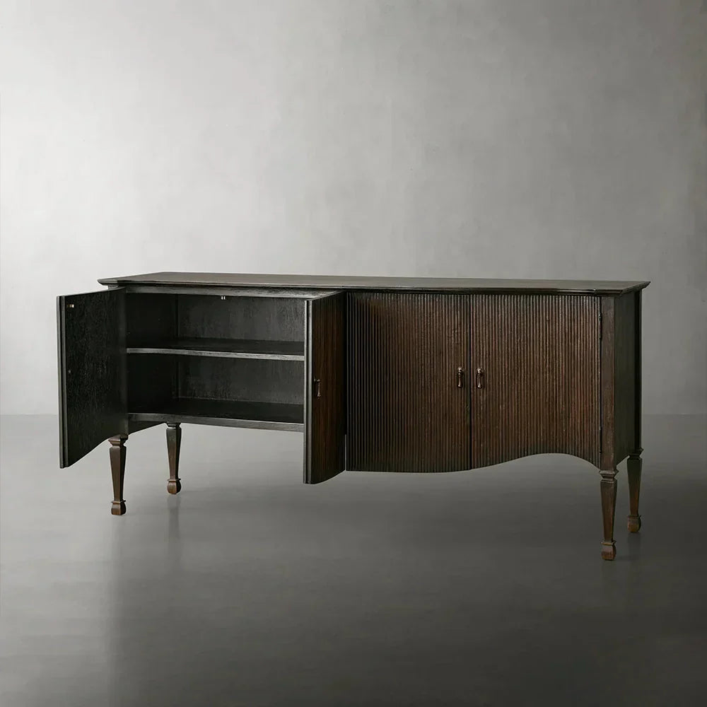 Conrad Vintage Teak Wood Sideboard Buffet with Storage Cabinets