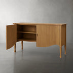 Conrad Vintage Teak Wood Sideboard Buffet with Storage Cabinets