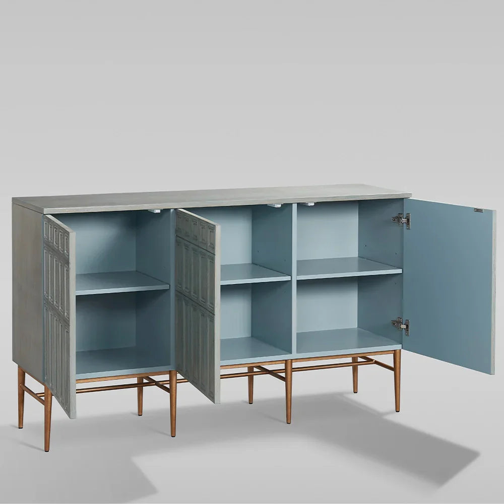 Verdin 3-türige Buffets Sideboards Holz Wohnzimmer TV-Schränke Eingangsbereich Aufbewahrungsschränke