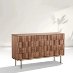 Ariel Sideboard mit gewebter Textur, Holz, 3 Türen, Aufbewahrung, Anrichte, Eingangsschrank
