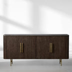 Finnley Rural Buffet Sideboard Marble Top Media TV Cabinet Wood Entryways Storage Cabinet