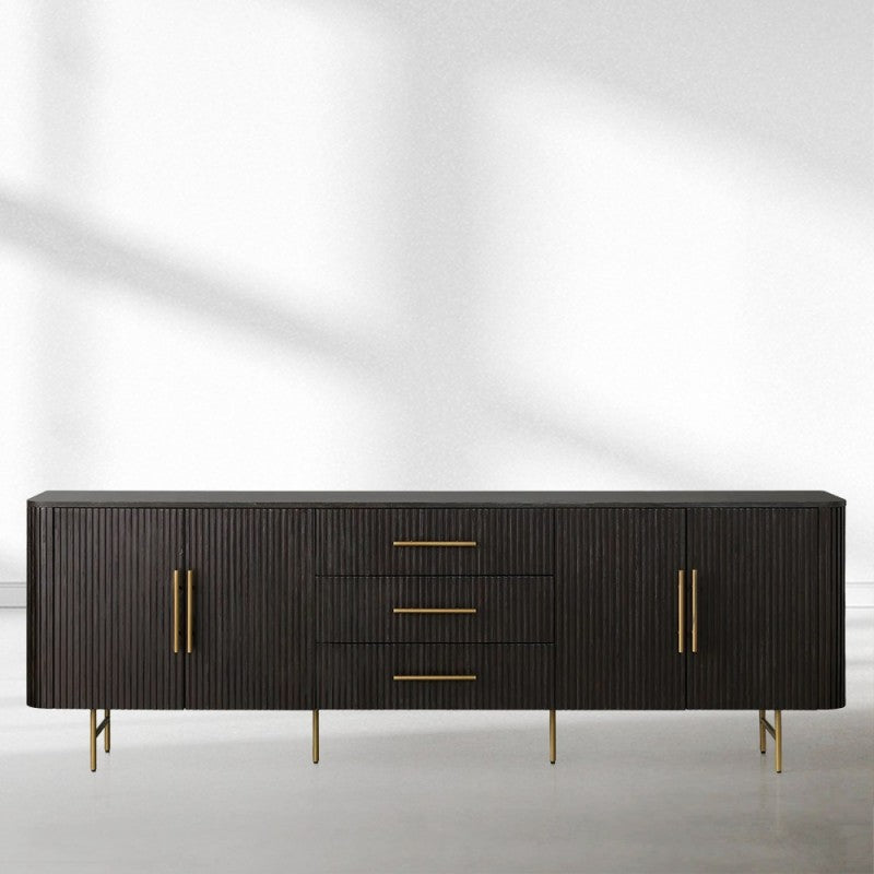 Finnley Marble Top Sideboard Buffet Cabinet wood Media TV Drawers  Cabinet Entrance Cabinet