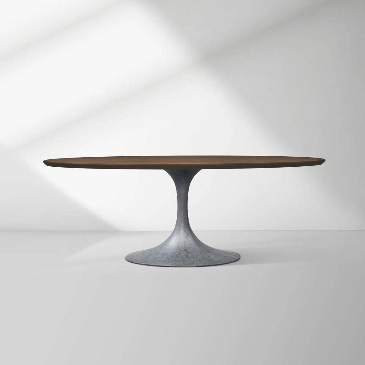 Aero Oval Solid Wood Dining Table Tulip Dining Table with Cast Steel Base