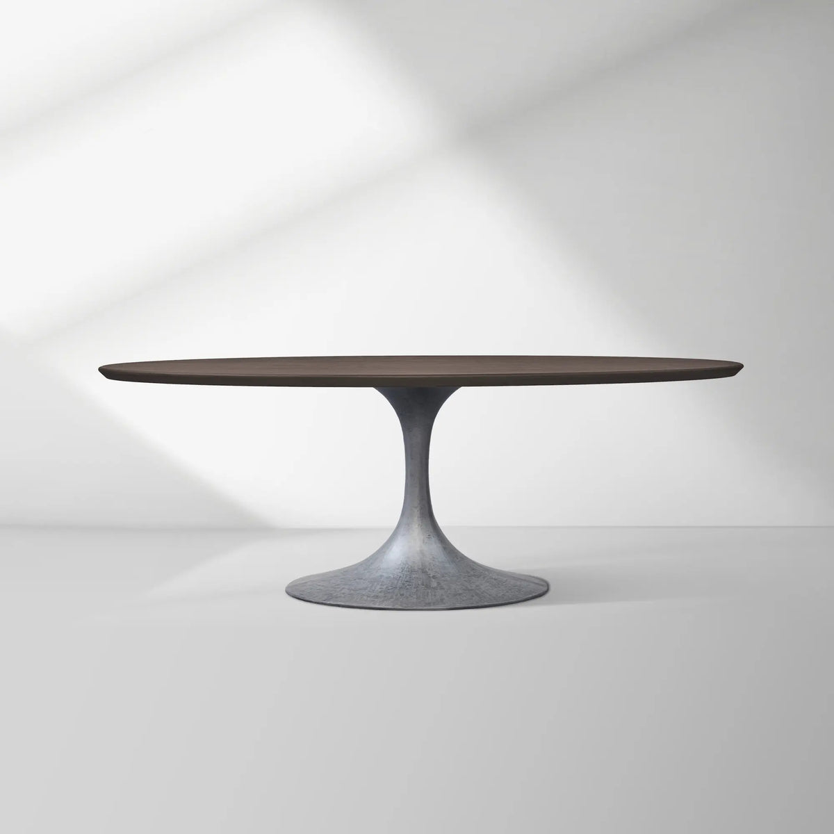 Aero Oval Solid Wood Dining Table Tulip Dining Table with Cast Steel Base