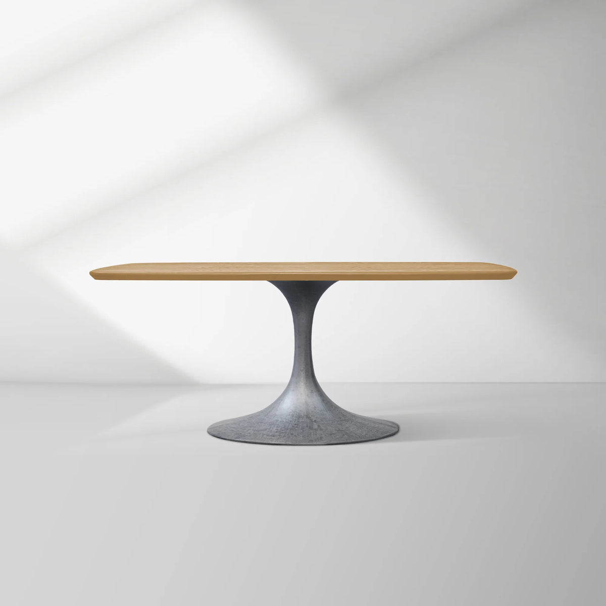 Aero Saint Germain Solid Oak Top Dining Table Tulip Rectangular Dining Table with Launette Base