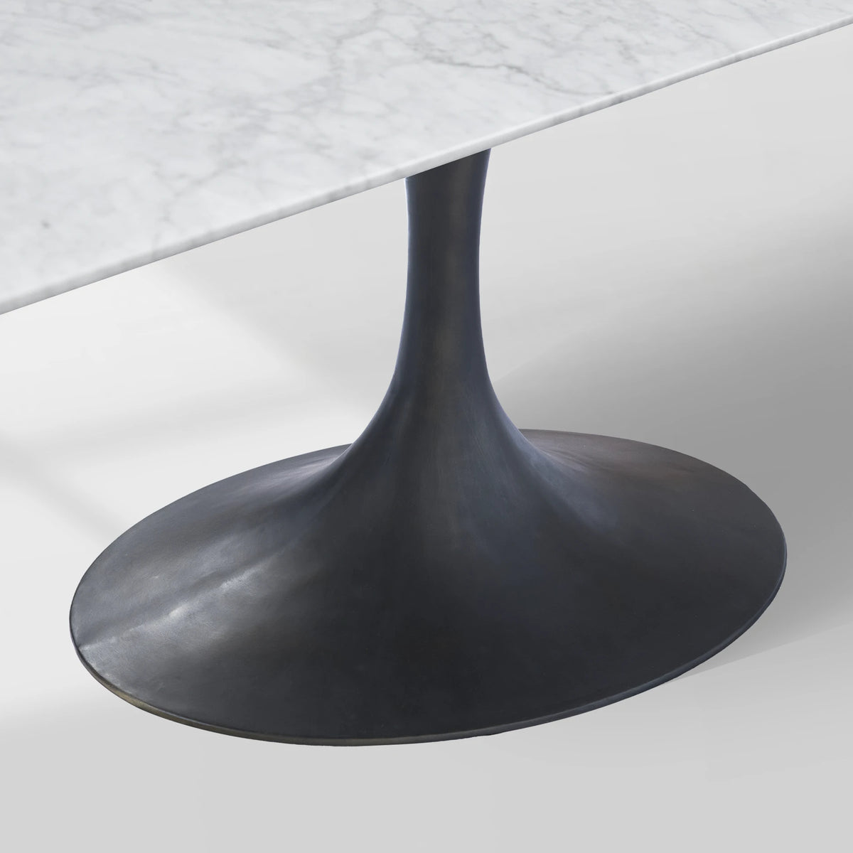 Aero Marble Stone Top Dining Table Tulip Rectangular Dining Table with Cast Steel Pedestal Base