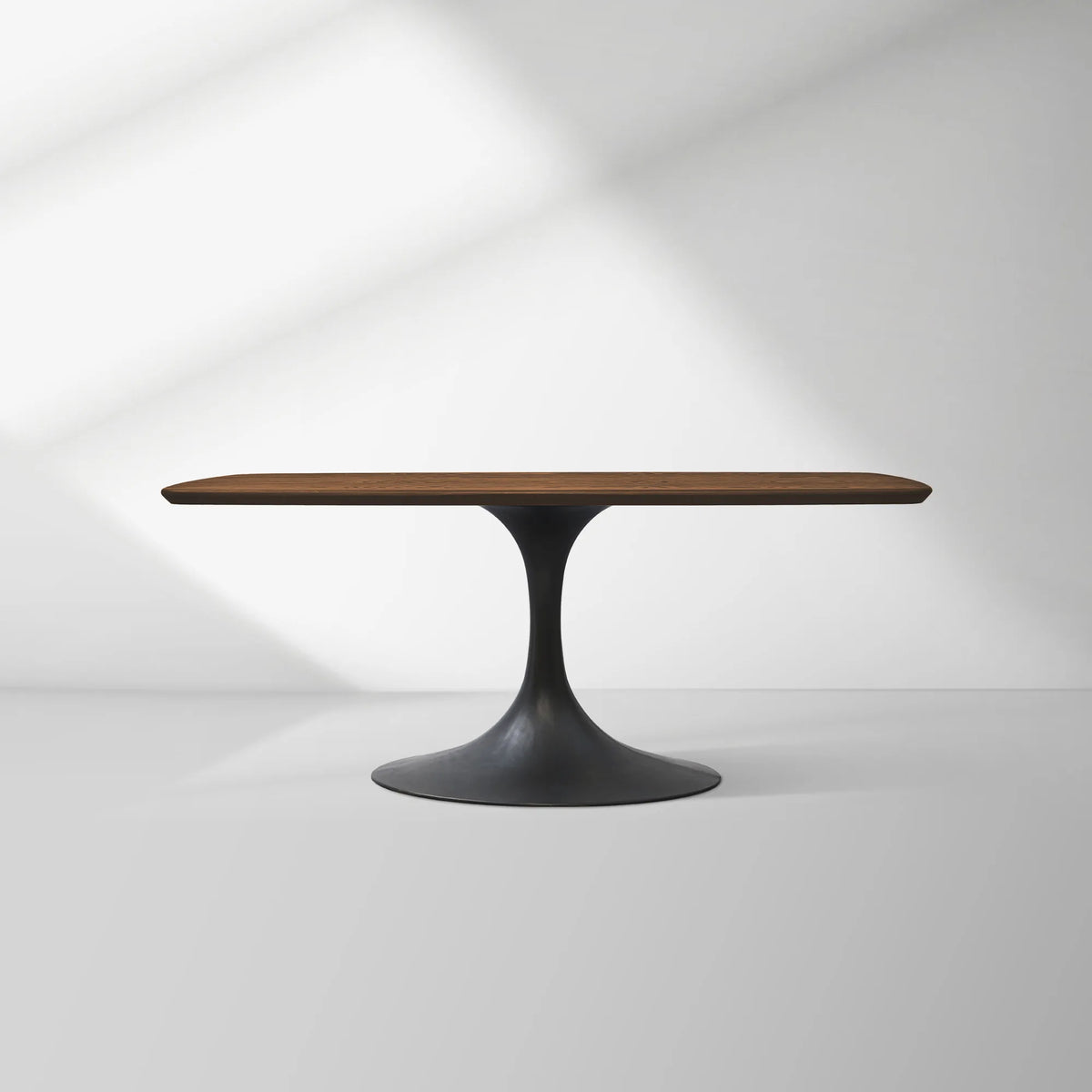 Aero Saint Germain Solid Oak Top Dining Table Tulip Rectangular Dining Table with Launette Base