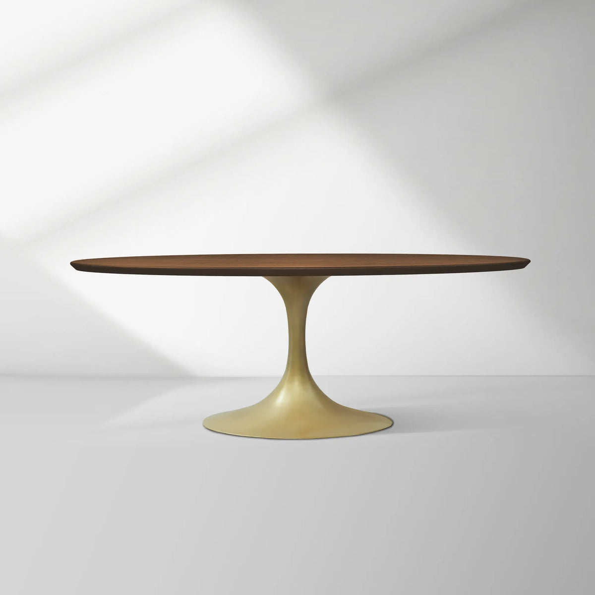 Aero Oval Solid Wood Dining Table Tulip Dining Table with Cast Steel Base