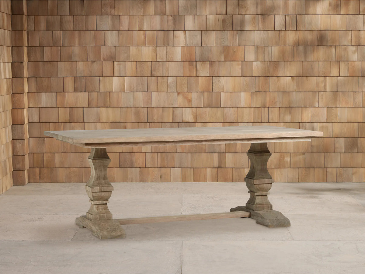 Hamptons Natural Teak Outdoor Dining Table  Classic English Garden Style Dining Table ﻿