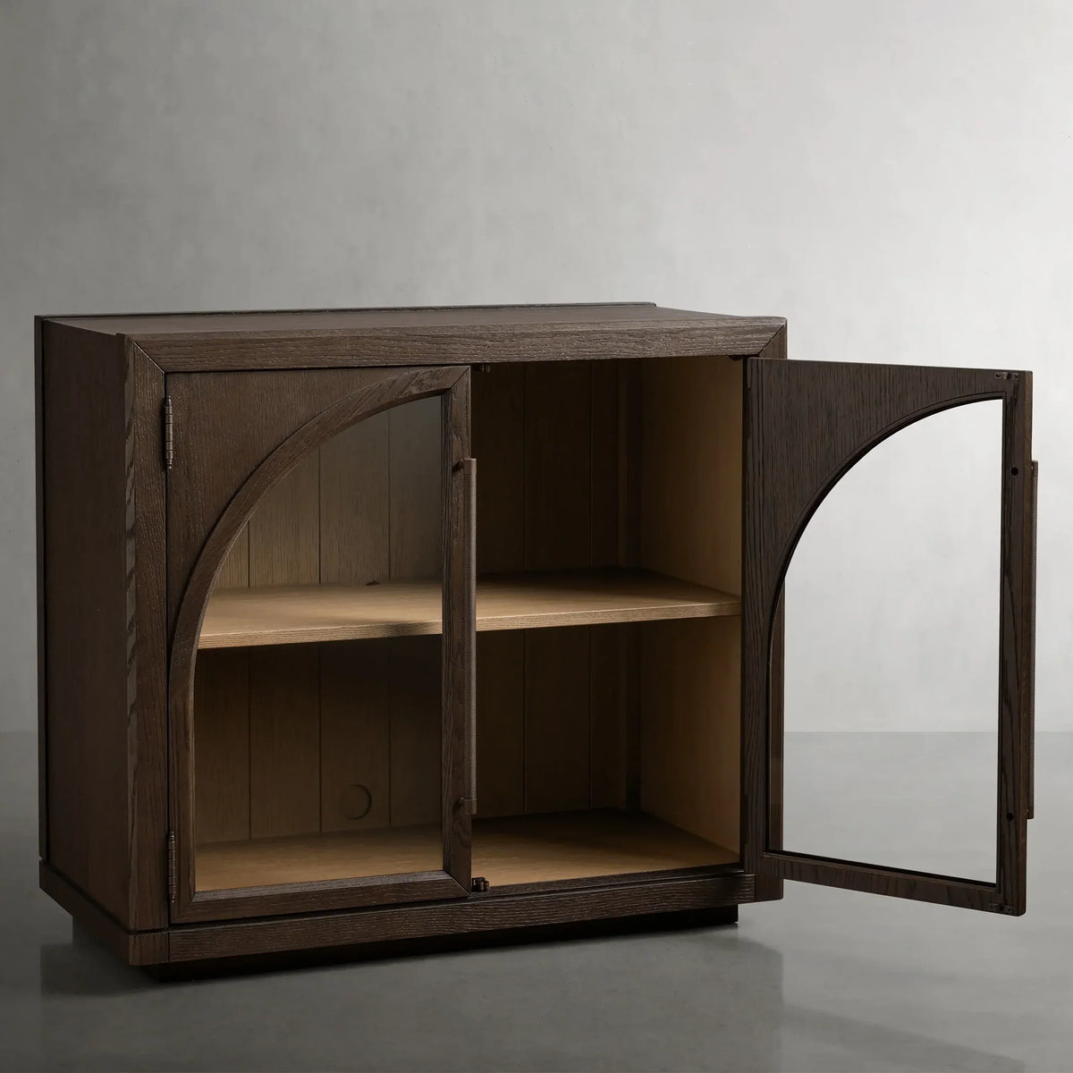 Hattie 16th-Century Sideboards Oak Wood Entrance Cabinets Arched Design Storage Buffet Cabinets