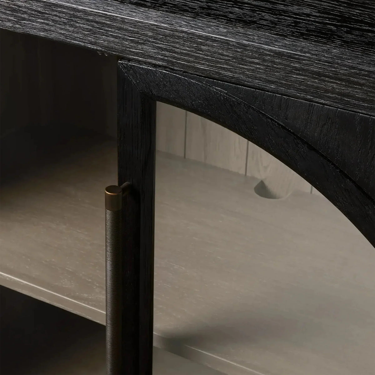 Hattie Solid Oak Arched Storage Cabinet with Six Open Arched Cubbies
