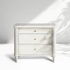 Table de chevet Henley avec tables de nuit en acajou massif, commode à 3 tiroirs et poignées en laiton