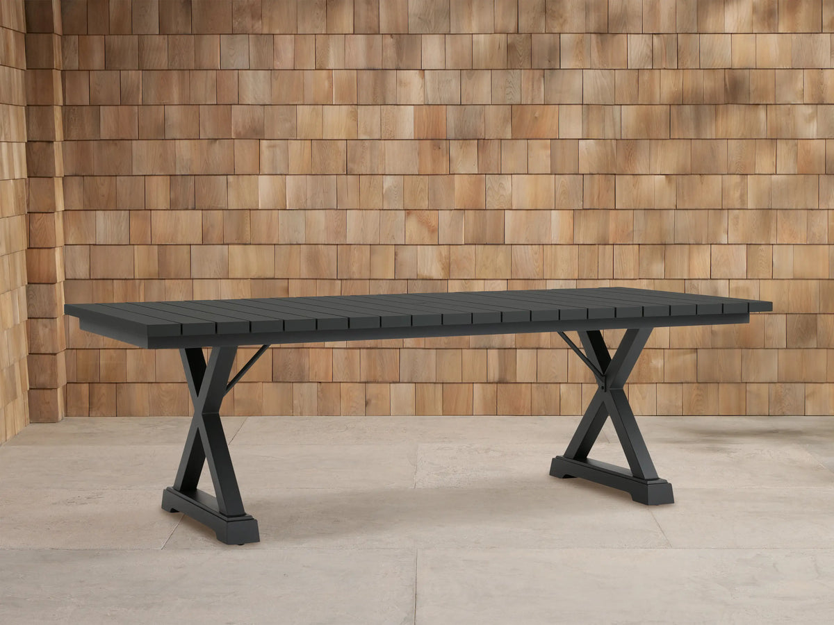 Montego Outdoor Aluminum Dining Table Black Aluminum Living Room Rectangular Dining Table