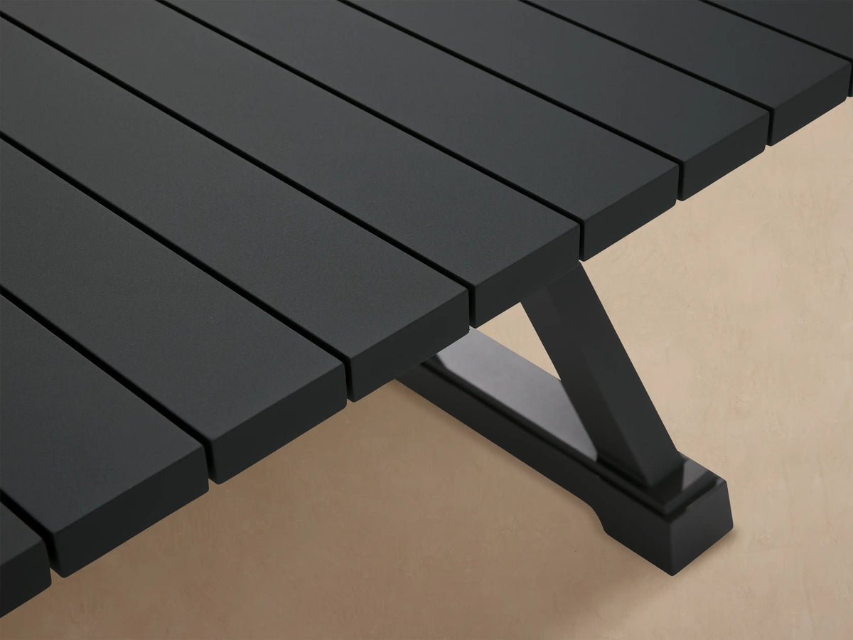 Montego Outdoor Aluminum Dining Table Black Aluminum Living Room Rectangular Dining Table