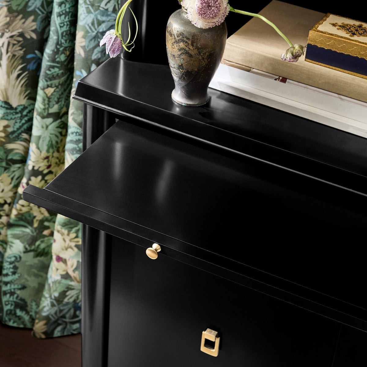 Lavenir French Open-Top Hutch Display Tall Cabinet Wood Dining Sideboard with Concealed Storage Base Cabinet