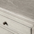 Lenox Wood Nightstand with Solid Mindi Wood & Veneers Nightside Table with TWO-Drawer Cabinet Chest French Antique Style