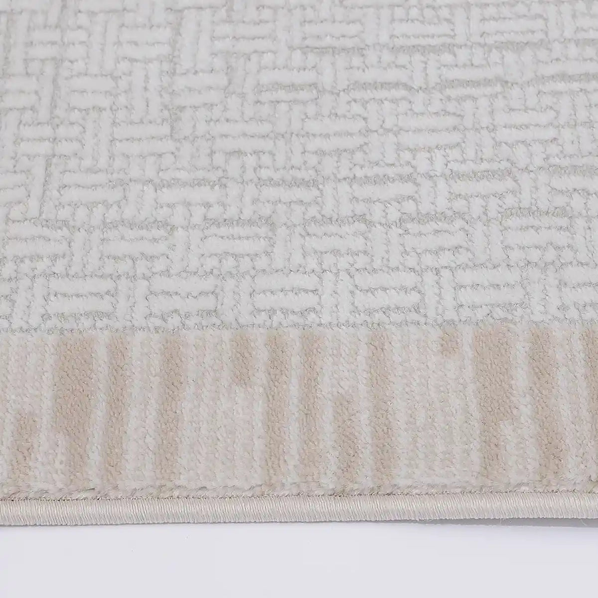 Meilade Framed Band Abstract Neutral Area Rug with Modern Light Luxury Frame with Layered Style Carpet