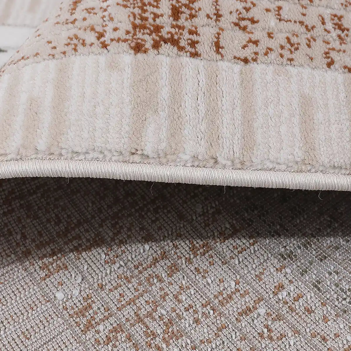 Meilade Framed Band Abstract Neutral Area Rug with Modern Light Luxury Frame with Layered Style Carpet
