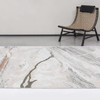 Tapis abstrait Meilade Stone Vein neutre à l'aspect rustique et décontracté, style moderne texture effet pierre.